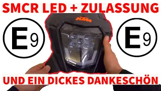 KTM 690 SMCR LED Scheinwerfer mit Zulassung / 690 SMC R LED mit E Nummer & ein Fettes Merci !!!