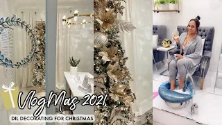 DIL DECORATING FOR CHRISTMAS || SHOPPING | NAILS 💅 | VLOGMAS 2021 DAY 1 & 2 |