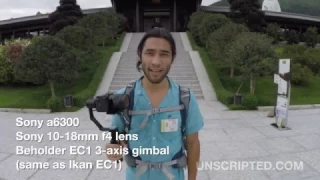 One-handed camera stabilizer: Beholder EC1 3 axis gimbal + Sony a6300 demo