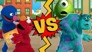M.U.G.E.N. Battles | Elmo/Grover vs Mike Wazowski/Sulley | Sesame Street vs Monsters, Inc.