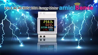 How To Install amiciSense 6 in 1 AC Energy Meter Digital Display | Wiring Diagram | Feature