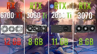 RX 6700 XT vs RTX 3060 Ti vs RTX 2080 Ti vs RTX 3070 | Test in 8 Games |