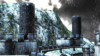 #Футаж замок дракулы ночью и с молниями ◄4K•HD► #Footage dracula's castle night and with lightning