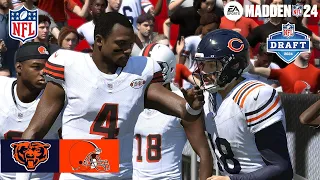 Madden 24 Rome Odunze Bears vs Jerry Jeudy Browns (Madden 25 Updated Roster) 2024 Sim Game Play