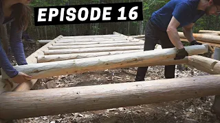 Building A Log Cabin | Ep. 16 | Making floor joists from salvaged wood (NO store-bought lumber)