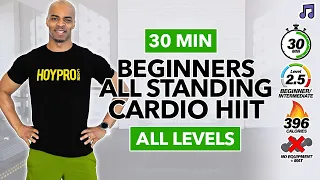 30 MIN ALL STANDING Cardio HIIT Workout for Beginners (Burn 400 Calories) | No Equipment, No Repeat