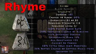 Diablo II Resurrected Rune Words - Rhyme (Shael Eth)