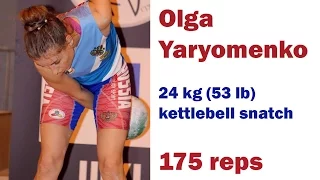 [Ireland 2015] Olga Yaryomenko - 175 reps (kettlebell snatch) / Ольга Ярёменко - 175 (рывок гири)