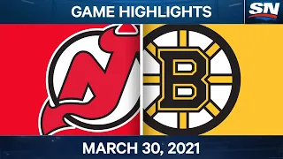 NHL Game Highlights | Devils vs. Bruins - Mar. 30, 2021