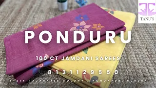 Ponduru pallu jamdani in 100 thread count|| ₹15000