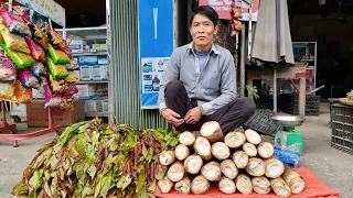 Harvesting Bamboo Shoots & Jungle Vegetable go market sell | Solo Survival