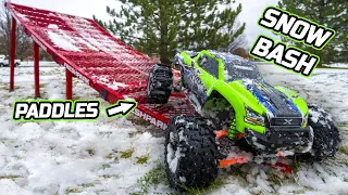 Traxxas X maxx 8s Snow Bash and Jumps with Paddles