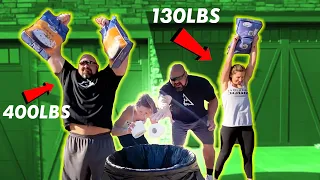 TOILET PAPER CHALLENGE | 400LB MAN VS 130LB WIFE