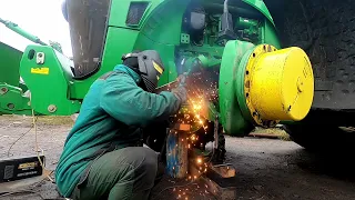 Обломало втулку на ILS мосте, трактор John Deere 8345R/Замена втулок  на ILS Мосте!