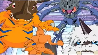 Digimon Adventure - Etemon vs Greymon and Kabuterimon and Birdramon and Ikkakumon  (ENG SUB)