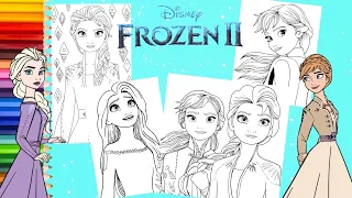 Coloring Disney Frozen 2 Princess Anna & Elsa Coloring Pages