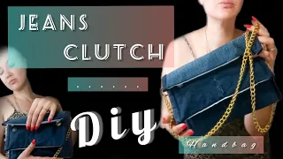 Diy Jeans Clutch  Bag//Transformation Old Jeans into a Bag//bag making tutorial