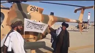 Taliban with Afghan Air force MD530s at former Camp Bastion, now Shorabak military base.