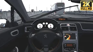 Peugeot 307 Cc 2007  - Euro Truck Simulator 2 - Rainy Drive - [Steering Wheel Gameplay]