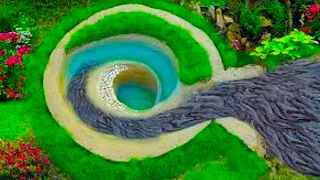 Build Underground Fish trap from Clay mud with green grass - OMG!Easy Underground Catfishes pit trap