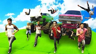 MONSTER TRUCKS VS RUNNERS SMASH! (GTA 5 Funny Moments)