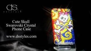 DSstyles Cute Skull Swarovski Crystal iPhone 4/4S Case