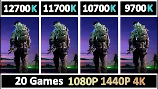 Intel I7 12700K vs 11700K vs 10700K vs 9700K | Tested 20 Games |