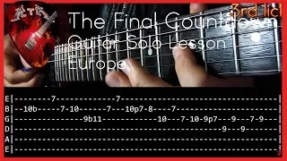 The Final Countdown Guitar Solo Lesson - Europe (with tabs)