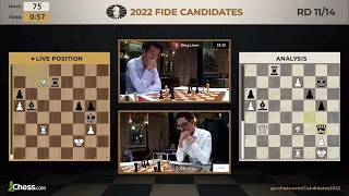Fabiano Caruana blunders - Ding Liren Capitalizes - Fide Candidates 2022