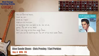 🎸 Blue Suede Shoes - Elvis Presley / Carl Perkins Guitar Backing Track with chords and lyrics