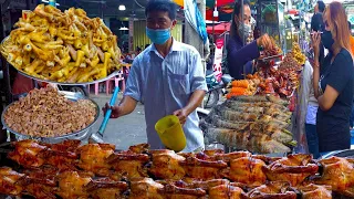 Evening Street Food At Kandal Market - Grilled Meat, Quail, Fishes, And Market Foods