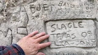 Oregon Trail: Pioneer Rock Carving (Register Cliff) near Guernsey Wy