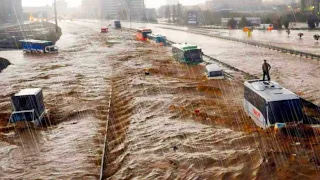 portugal under water, flash floods drown portugal city 8 January 2023