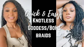 DIY Knotless Goddess Box Braids| Individual+Crochet | Beginner Friendly | Quick style for Fine Hair