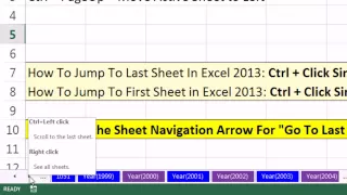 Excel Magic Trick 1050: Excel 2013 Sheet Navigation Arrows For Go To Last Or First  Sheet Where?