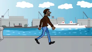 Opentoonz 2D animation - Walking on the Docks - walk cycle