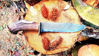 How to make Bowie Knife - Forging Bowie knife out of old file - knife making