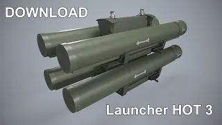 Launcher HOT 3 With Missile 3D Model