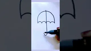 very easy to draw umbrella ☔️#shorts#tonniartandcraft#youtubeshorts#art#satisfying#shortsfeed