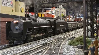 Lionel Century Club II NYC 4-8-4 Niagara #6024 pulling Heavyweights at Corner Field Model Railroad