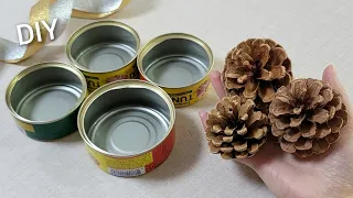 SUPERB ! Look what I Made with Tin cans and pine cone. Amazing DIY recycle idea - Tips & hacks