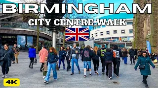 England BIRMINGHAM City Centre Full Walk Tour UNITED KINDOM UK 4k