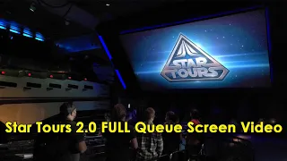 Star Tours 2.0 FULL Queue Line Video Screen - Disneyland's Star Wars Ride