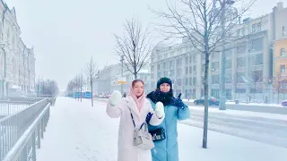 [4K] ❄️MOSCOW - Walking in the Snow. Winter in Russia. Clean Ponds - Myasnitskaya - Lubyanka
