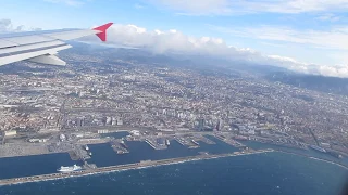 Fantastic view over Marseille and landing at Marseille Provence Airport MRS.