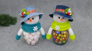 The best gift for Christmas☃️Cute snowmen in wonderful hats👒From socks, without a sewing machine🍬