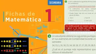 Fichas de Matemática 1 Secundaria 2023-Página 48- Estadística - Problemas 1, 2, 3 y 4 - Media y Moda