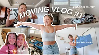 MOVING VLOG #1: packing up my room, laundry, best friend moves across the country *emotional* ⋒