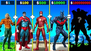 Fusing BATMAN SUPERMAN FLASH and AQUAMAN into GOD SUPERHERO in GTA 5!