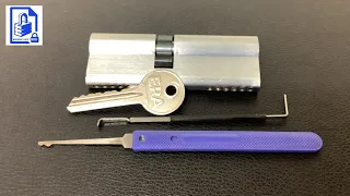 665. ERA 6 pin euro cylinder lock picked open with cheap Chinese modified half snowman pick ☃️